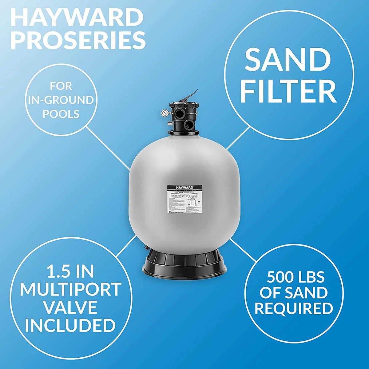 Hayward W3S310S Pro Series Side Mount 30" Pool Sand Filter Tank