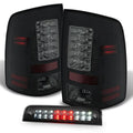 AKKON - For 2009-2018 Dodge Ram LH Left + RH Right Replacement Black LED Tail Lights + LED 3rd Brake Light Set