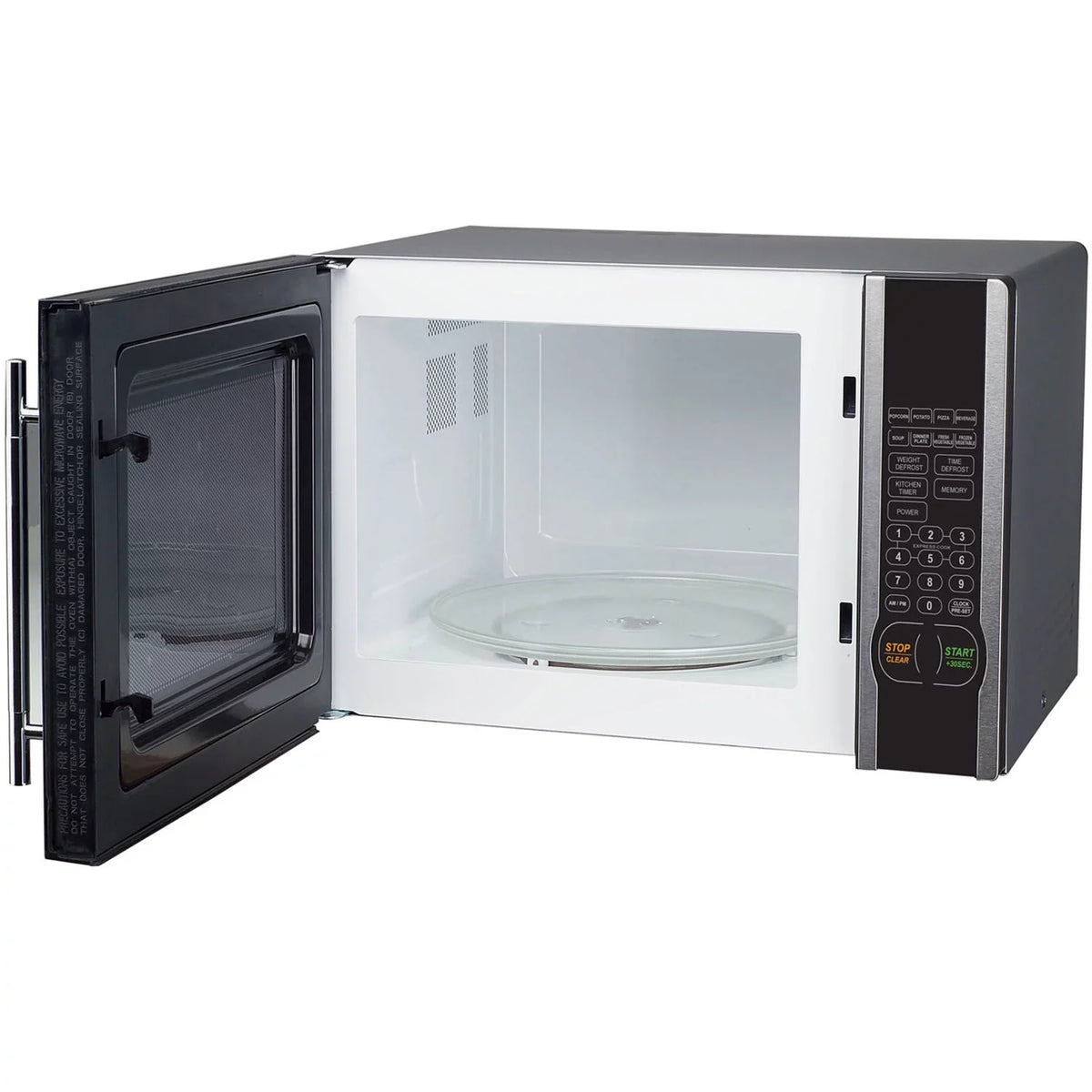 Magic Chef New1.1- Cu. ft. 1000W Countertop Microwave Oven with Stylish Door Handle, Stainless Steel