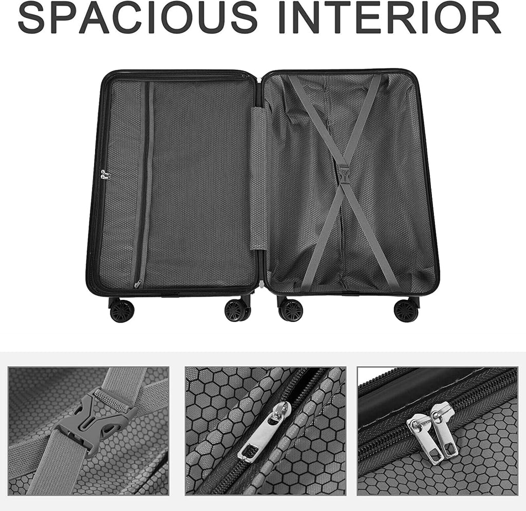Hikolayae Oriental Collection Hardside Spinner Luggage Sets in Champagne, 3 Piece - TSA Lock