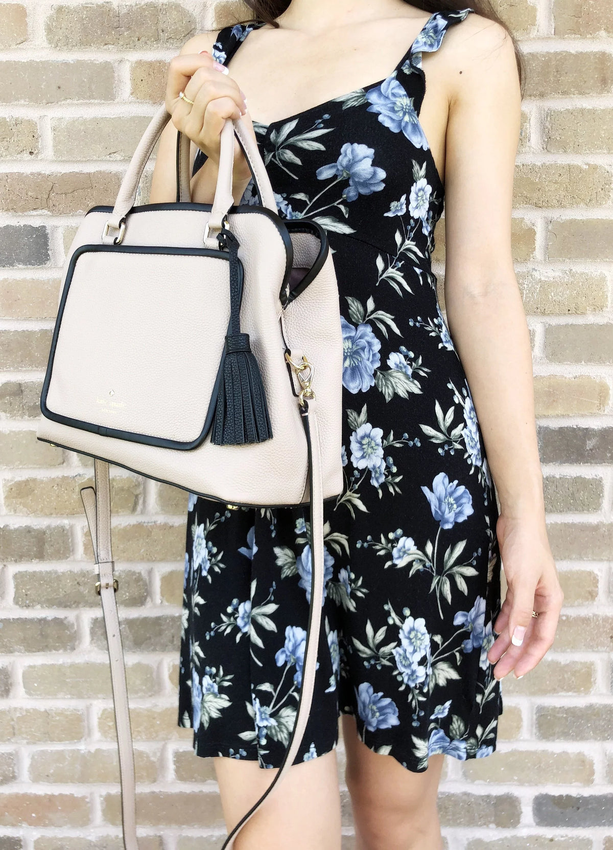Kate Spade Ward Place Evangelie Satchel Bag Rose Cloud Beige Tassel