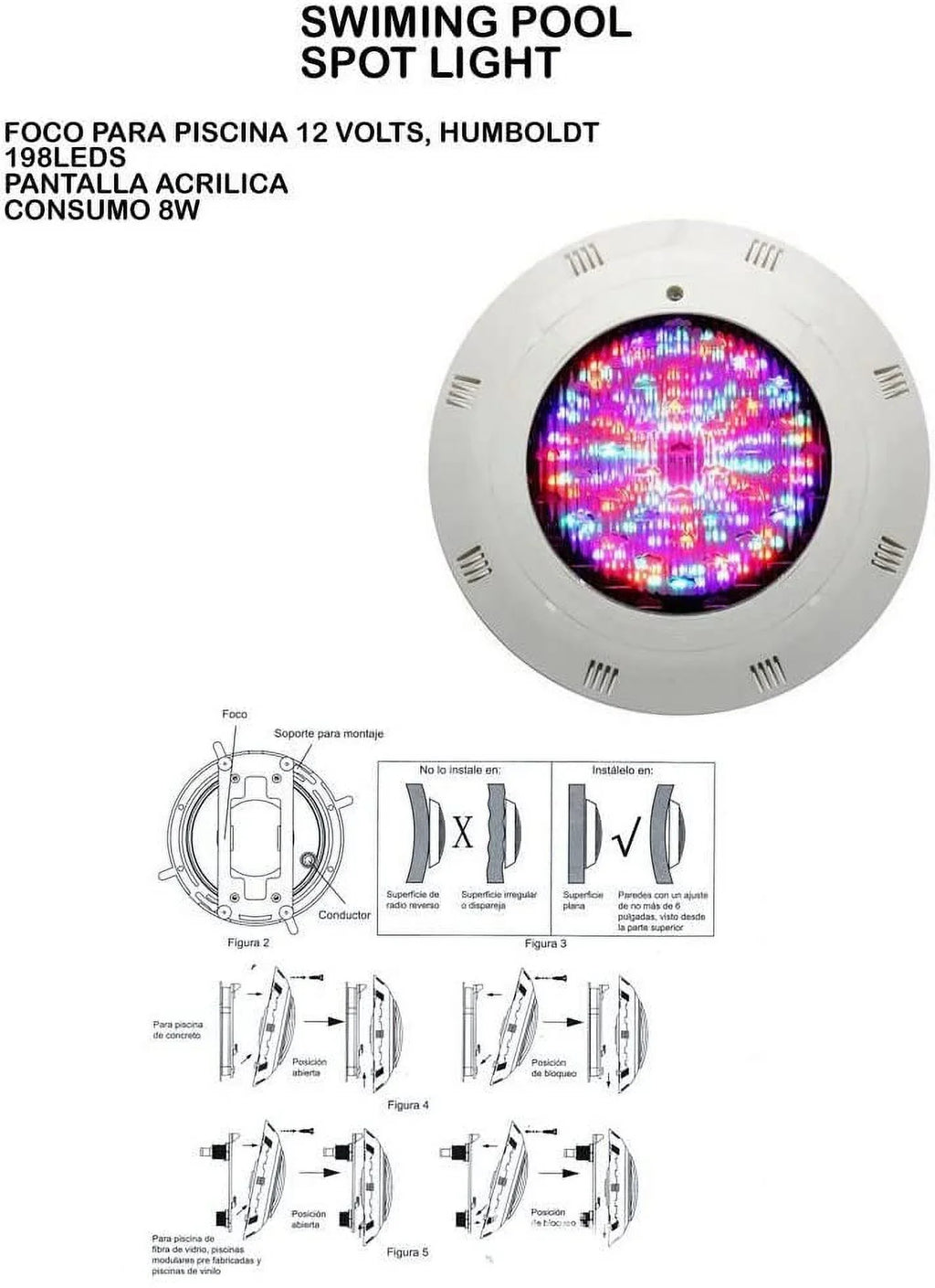 Miumaeov LED Swimming Pool Light, 12V RGB Fluid IP68 Fluid Light Lamp with Remote Control (18W)