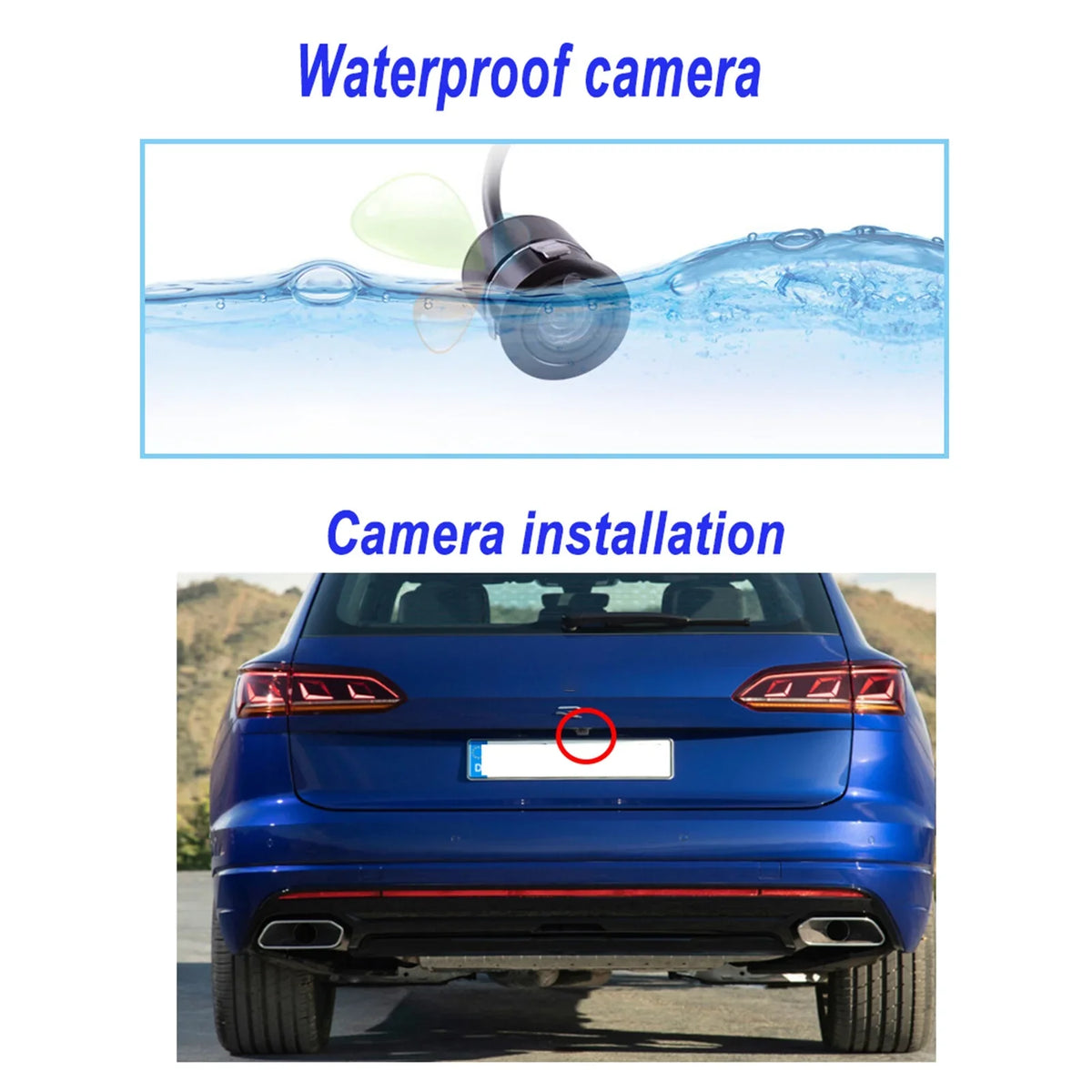 5'' TFT-LCD Backup Camera Car Rear View Backup Reverse System + HD Parking Camera for Truck Pickup Car Rear View Security Monitor & Fluid