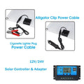 Nebublu 18V 25W Monocrystalline Solar Panel Kit with 12/24V 100A PWM Solar Controller, Dual USB Cellphone Recharger, Fluid Charging Plate for RV Marine