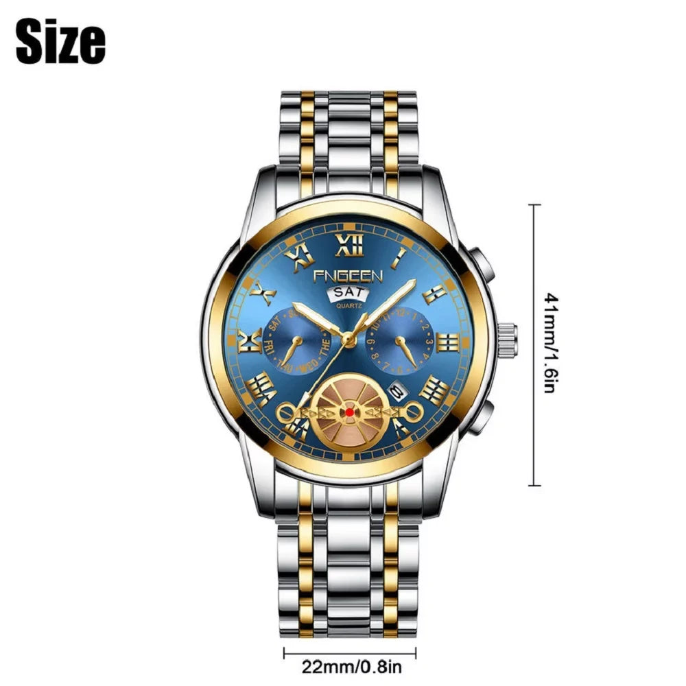 Fluid Mens Quartz Watch Tourbillon Dial Business Classic Analog Wristwatch