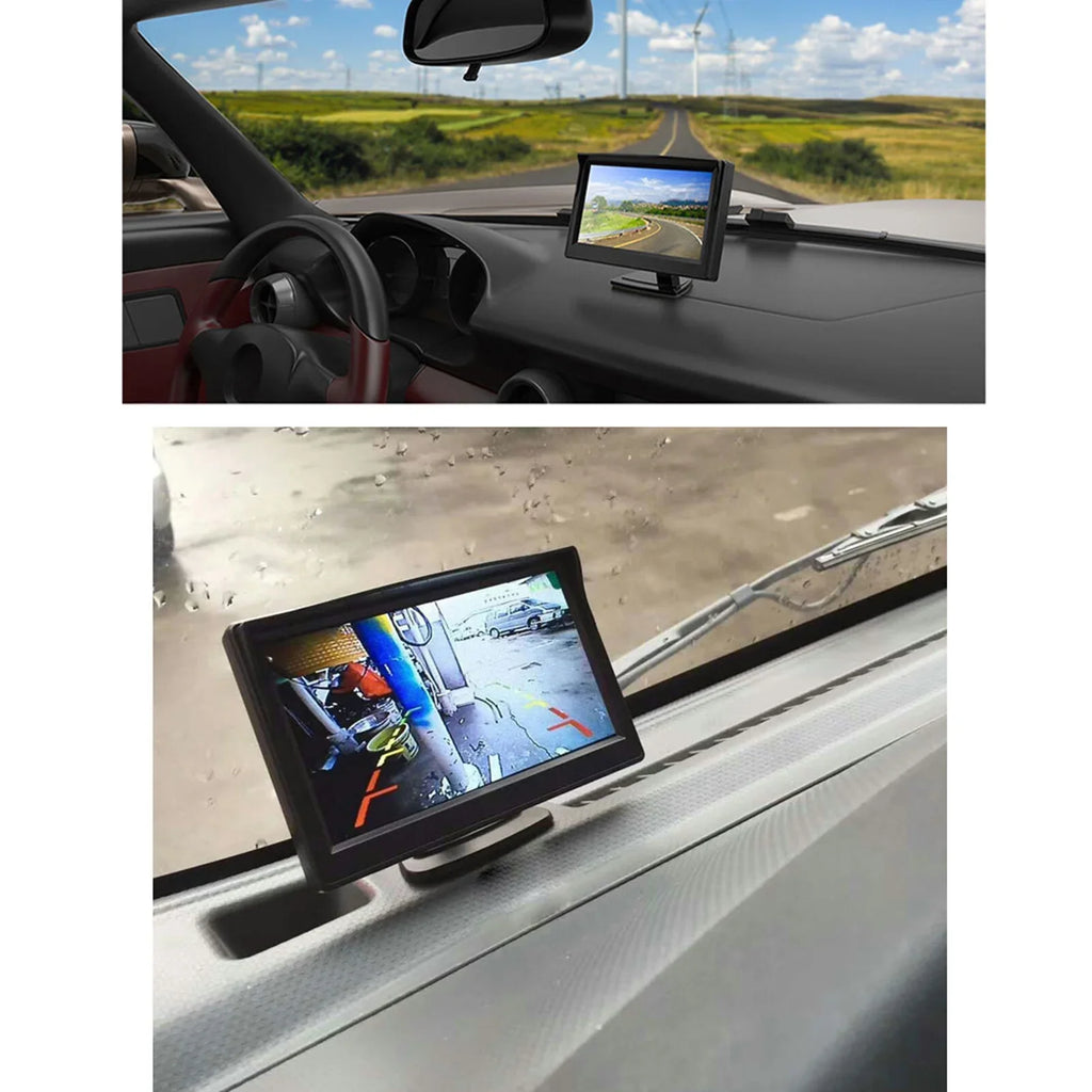 5'' TFT-LCD Backup Camera Car Rear View Backup Reverse System + HD Parking Camera for Truck Pickup Car Rear View Security Monitor & Fluid