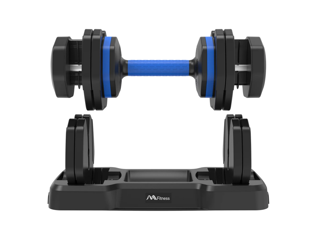 Adjustable Dumbbell - 55lb Single Dumbbell with Anti-Slip Handle, Fast Adjust Weight by Turning Handle with Tray, Exercise Fitness Dumbbell Suitable for Full Body Workout