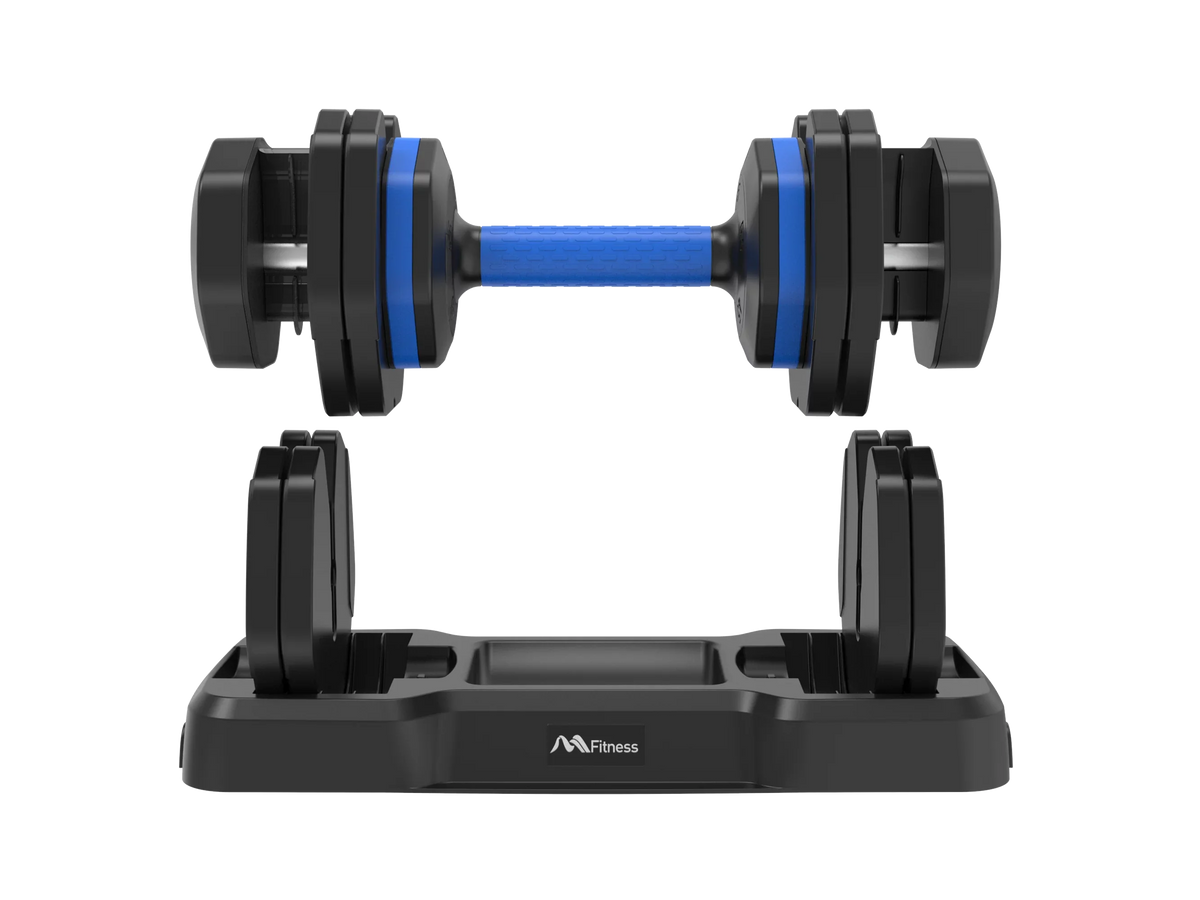 Adjustable Dumbbell - 55lb Single Dumbbell with Anti-Slip Handle, Fast Adjust Weight by Turning Handle with Tray, Exercise Fitness Dumbbell Suitable for Full Body Workout