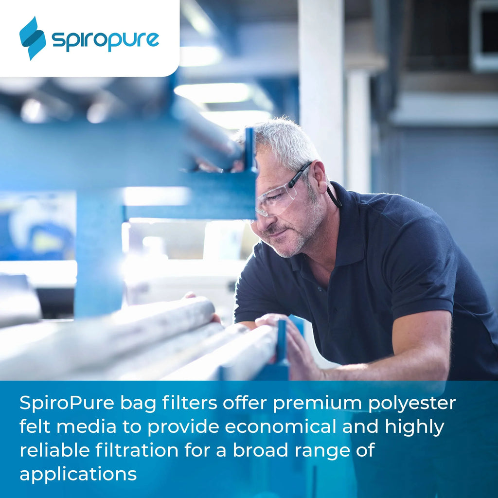 SpiroPure SP-BE-4-200 200 Micron #4 (20") Polyester Felt Liquid Bag Filter (Case of 40)