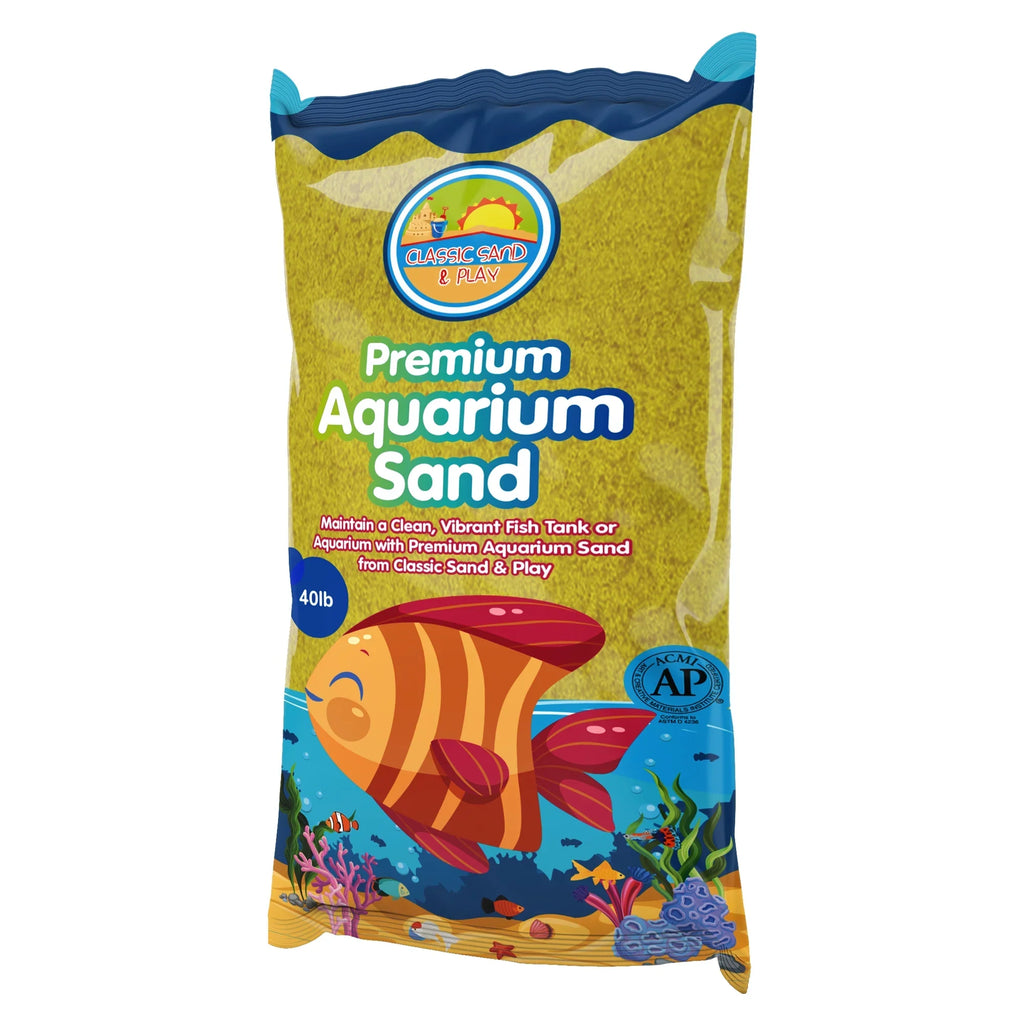 CLASSIC SAND & PLAY Natural Aquarium Sand for Fluid and Fluid Tanks, 40 lb. Yellow