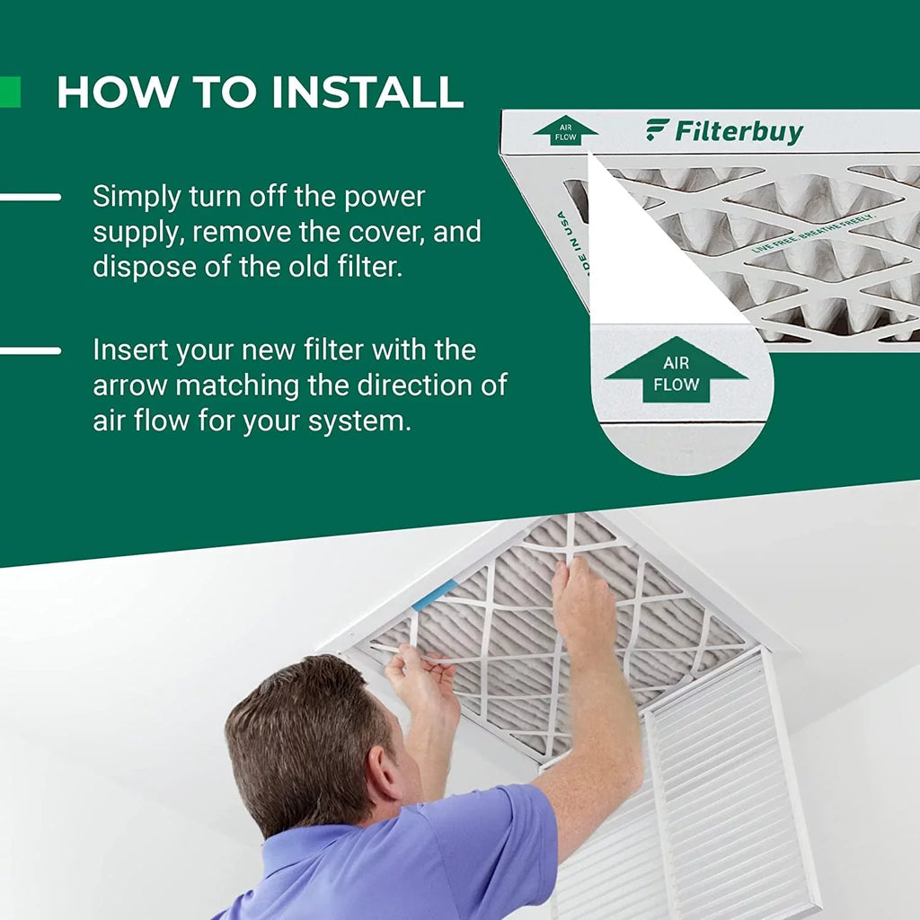Filterbuy 12x24x4 MERV 8 Pleated HVAC AC Furnace Air Filters (3-Pack)