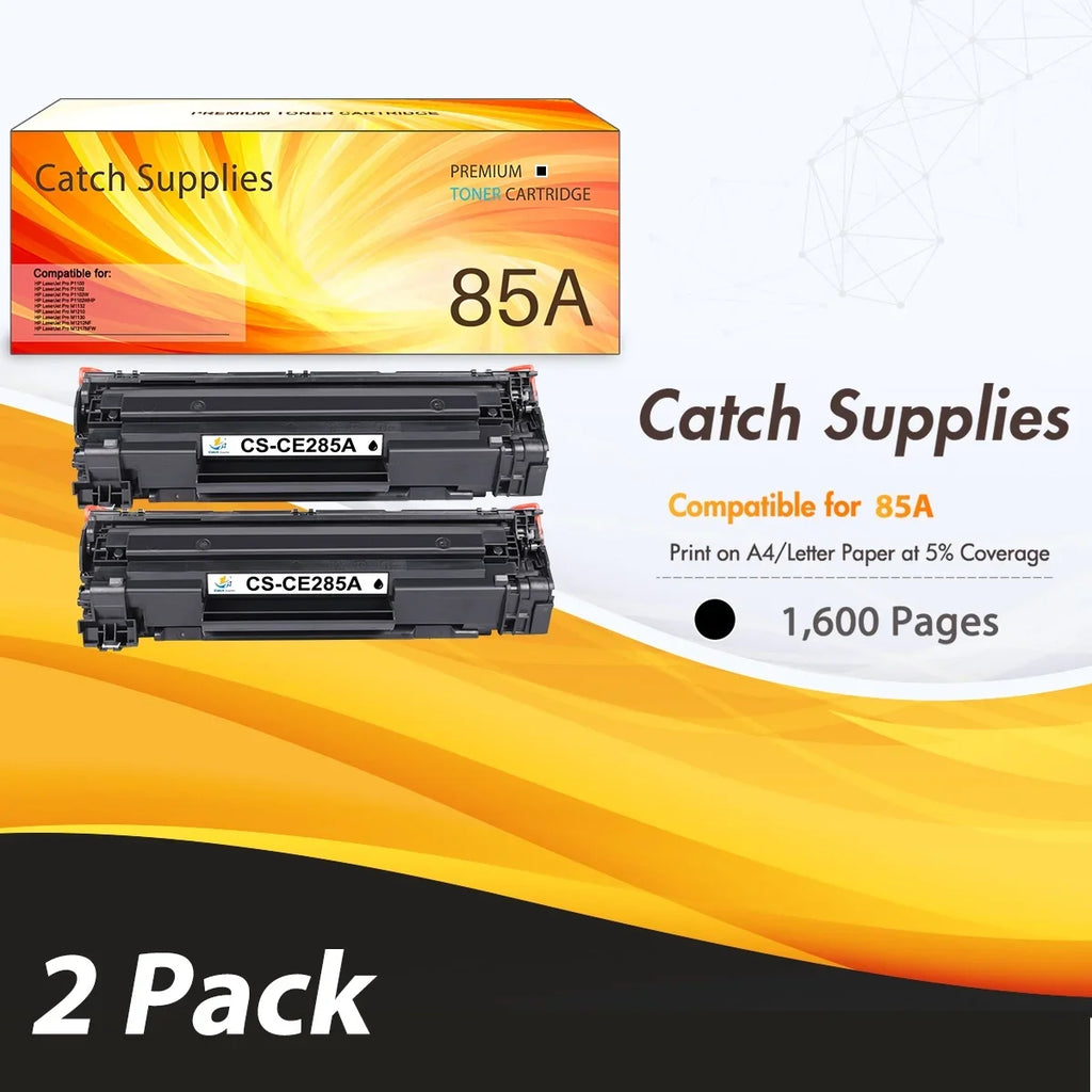 CE285A 85A Black Toner Cartridge Compatible for 85A CE285A for LaserJet Pro P1102w P1102whp M1217nfw M1212nf M1132 M1210 MFP M1212 M1217 P1102 P1005 Series Printer Ink * 2