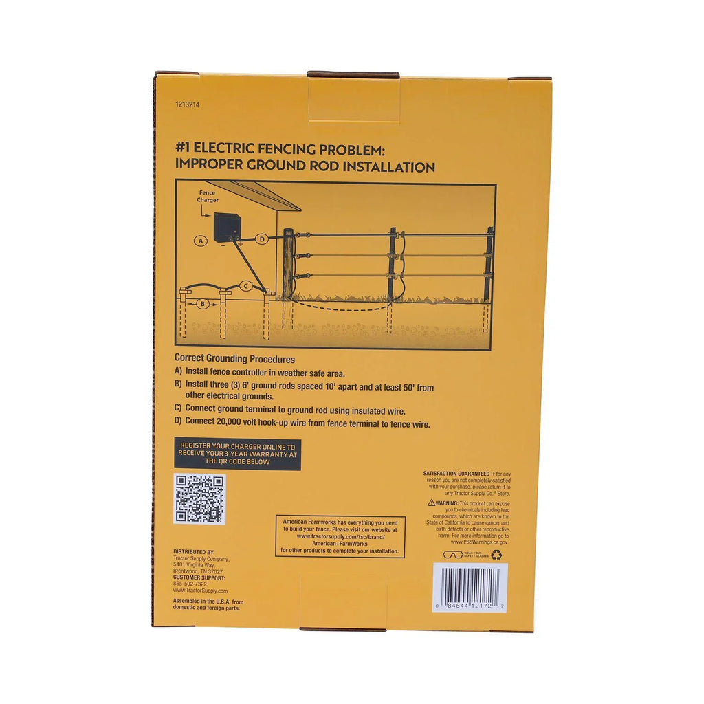 American FarmWorks 0.7 Joule 15-Mile AC-Powered Low Impedance Electric Fence Charger
