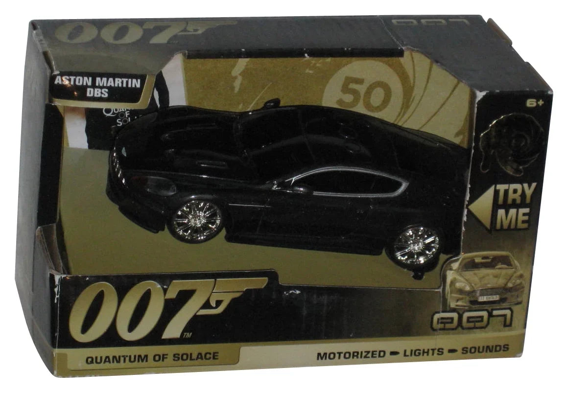 James Bond 007 Toy State (1990) Motorized Lights & Sounds Aston Martin DBS Black Car - (Quantum of Solace)