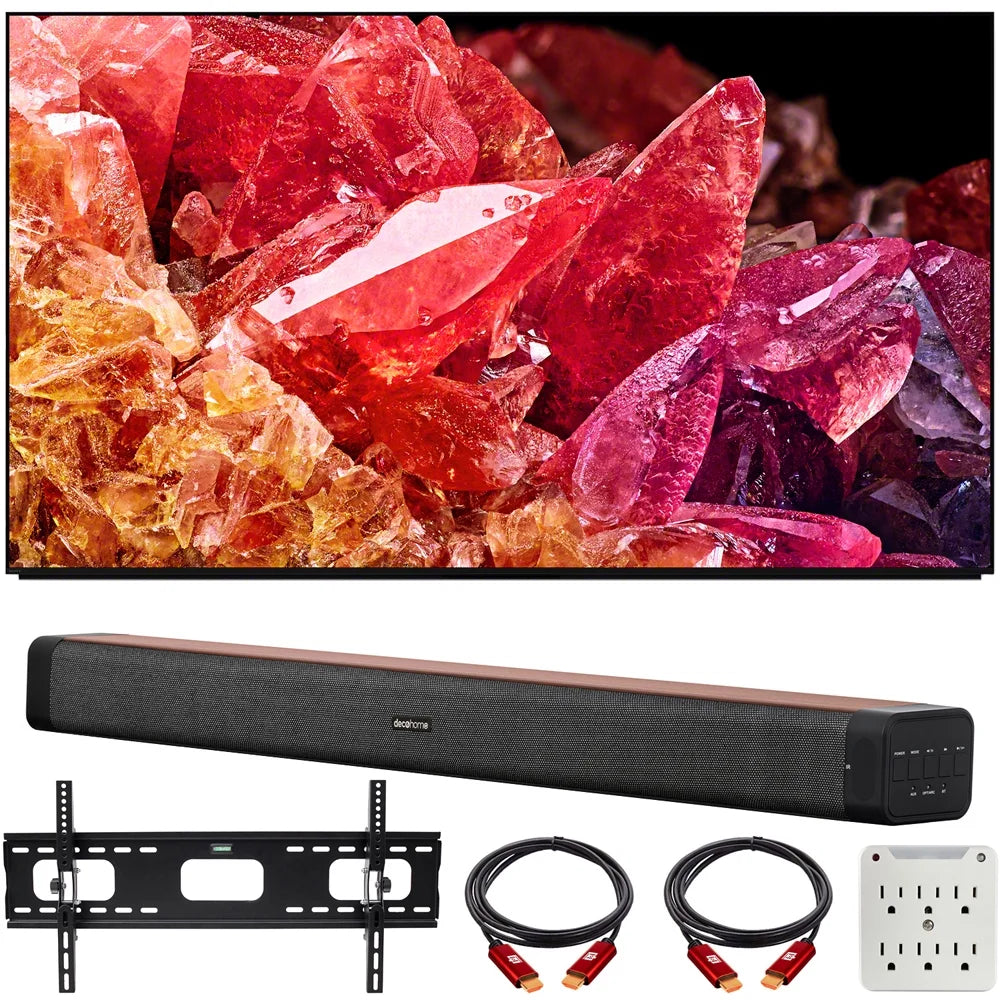 XR85X95K 85" BRAVIA XR X95K 4K HDR Mini LED TV with smart Google TV (2022 Model) Bundle with Deco Home 60W 2.0 Channel Soundbar, 37"-100" TV Wall Mount Bracket Bundle and 6-Outlet Surge Adapter