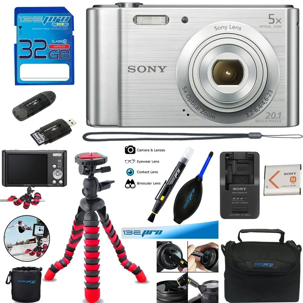 Cyber-shot DSC-W800 Digital Camera (Silver) + Deal-Expo Accessories Bundle