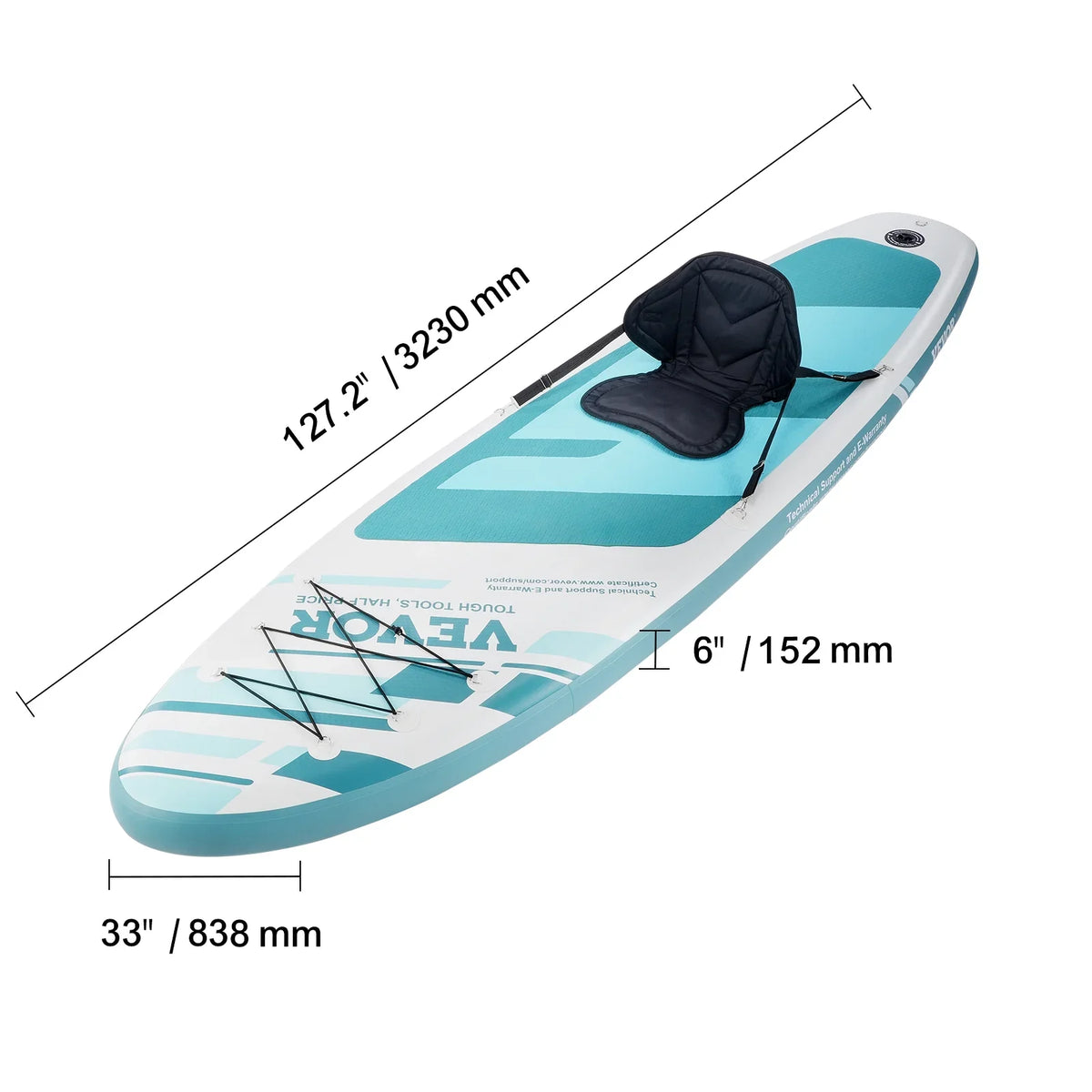 SKYSHALO 10.6 ft Kayak Board Inflatable Stand Up Paddle Board with Seat Accessory