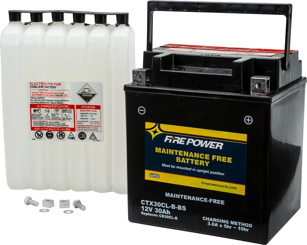Fire Power Maintenance Free Battery CTX30CL-B-BS Compatible With Sea-Doo GTX 185 2003-2006