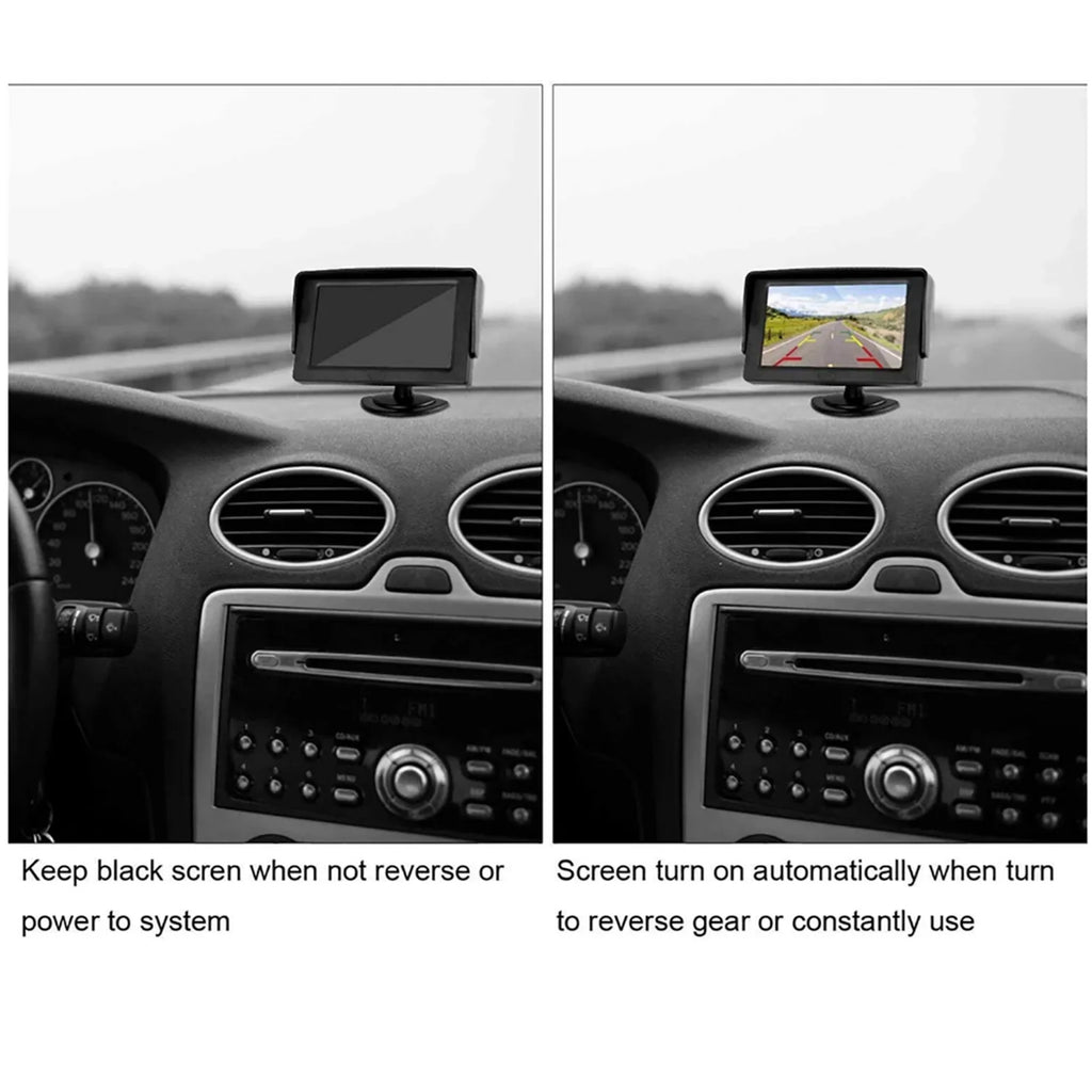 5'' TFT-LCD Backup Camera Car Rear View Backup Reverse System + HD Parking Camera for Truck Pickup Car Rear View Security Monitor & Fluid