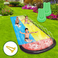 Sancty 15.5ft Double Race Fluid Slides Sprinkler for Children Backyard Game