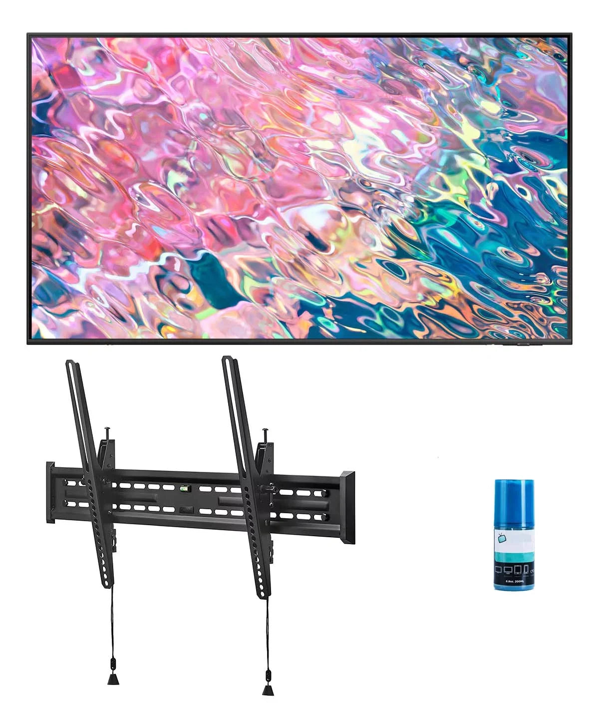 43-Inch Class QLED Q60B Series - 4K UHD Dual LED Quantum HDR Smart TV with a Walts TV Large/Extra Large Tilt Mount for 43"-90" TV's and Walts Monitor Cleaner Kit (2022)