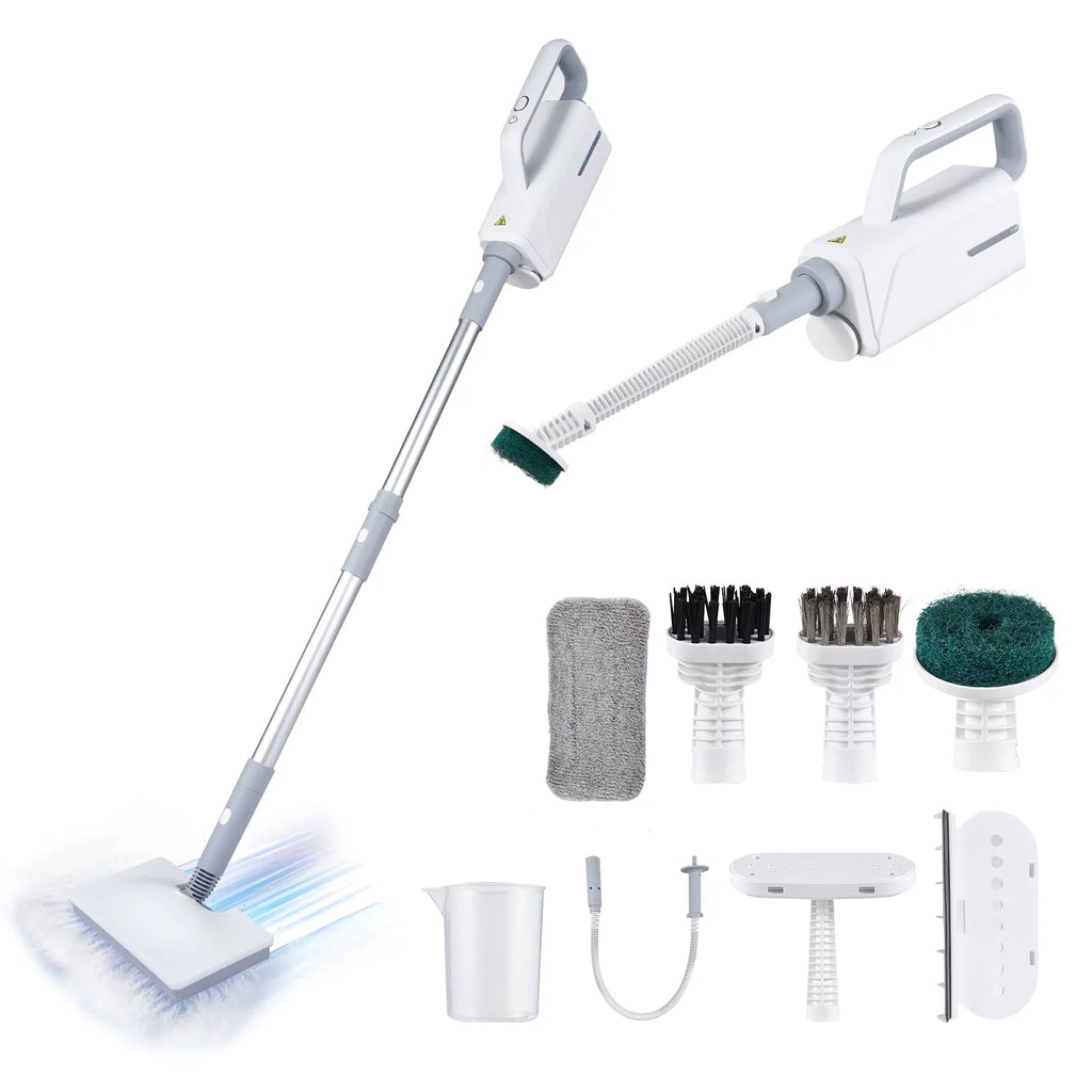 Spirastell Electric mop, Mop 370ml Liquid Cleaner Clothes 3 Brush2-levelHandheld Cleaner Floor Fluid 3 Clothes HeadFloor Steamer 370ml