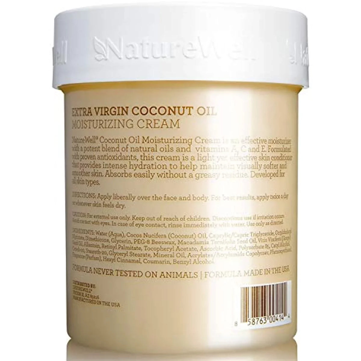 Naturewell Extra Virgin Coconut Oil Moisturizing Cream, 16oz (Pack of 2) - Default Title