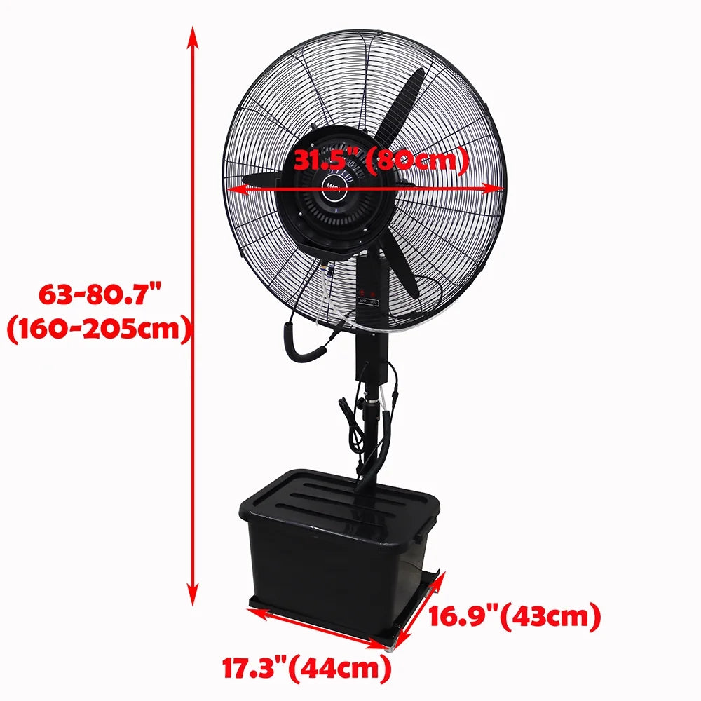 INTSUPERMAI Electric Industrial Mist Fan Humidifier Cooling Spray Fan with 42L Liquid Tank