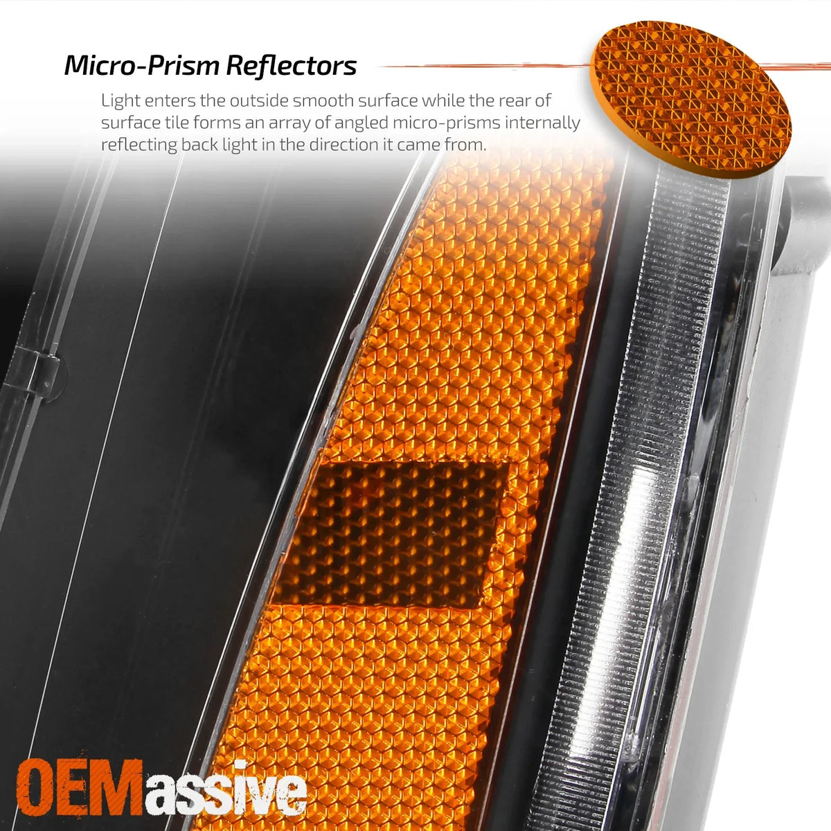 AKKON - For 07-14 GMC Yukon/Yukon XL Denali Hybrid Amber OE Style Headlights Head Lamps Black Housing Assembly