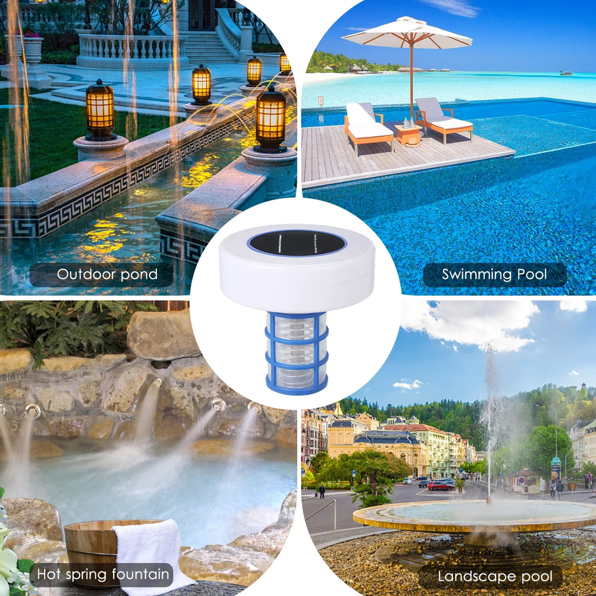 Mixfeer Solar Swimming Pool Solar Pool-Ionizer Swimming Pool Fluid Algae Inhibition Chlorine-Free Liquid Processor