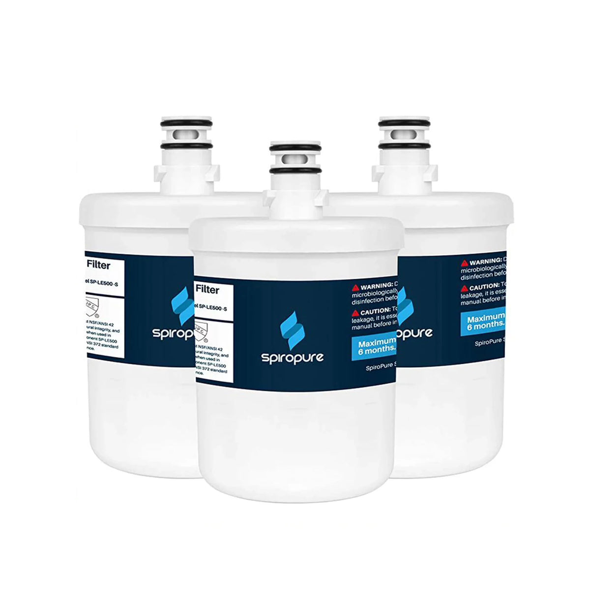 SpiroPure SP-LE500-3PK Refrigerator Liquid Filter Replacement, 3 Pack