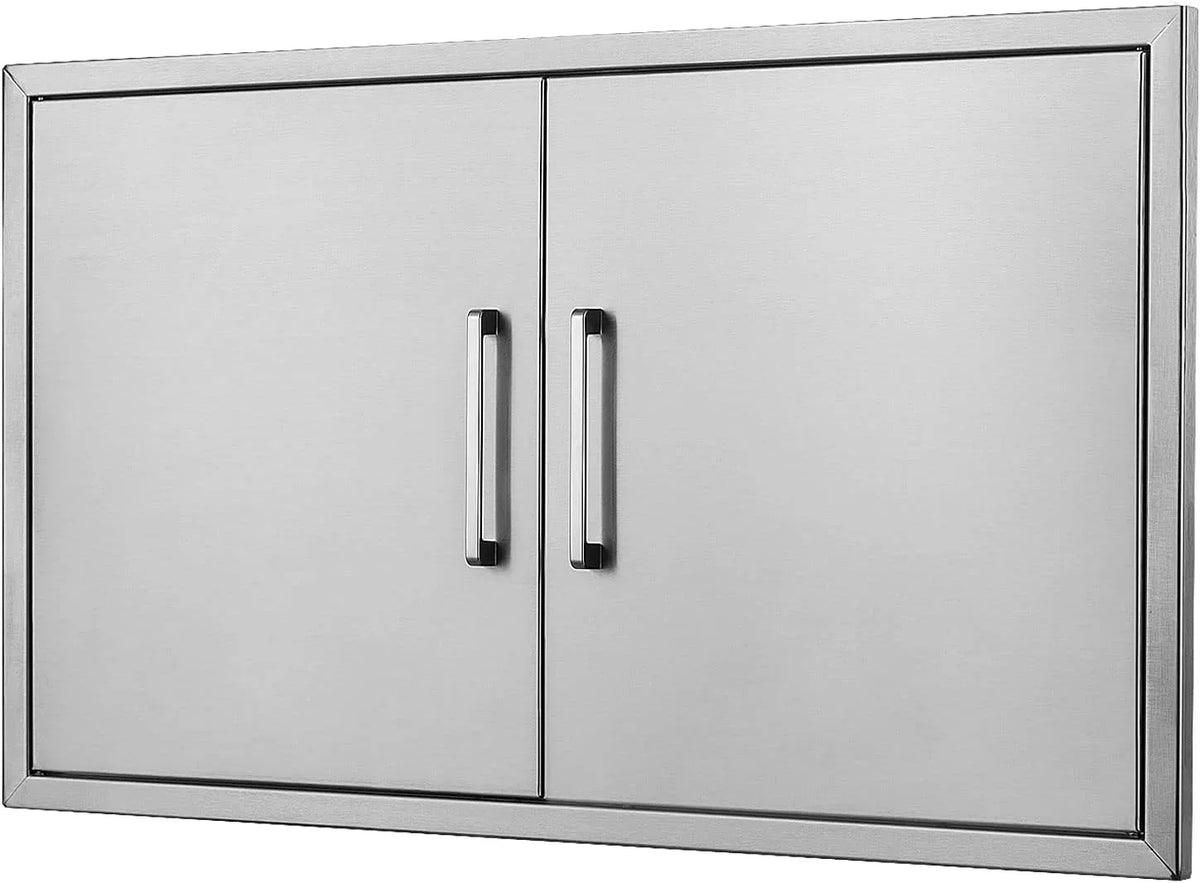 Outdoor Kitchen Doors- 36"W x 21"H - Stainless Steel BBQ Double Access Door,Flush Mount for Outdoor Kitchen and BBQ Island…