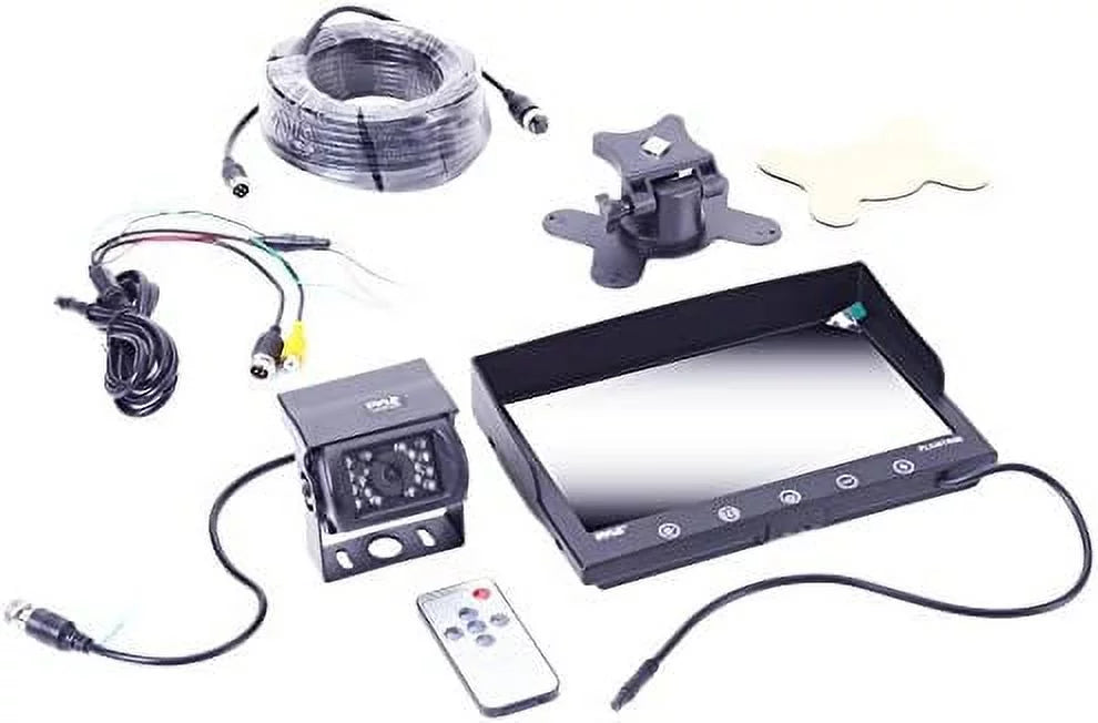 Pyle Car Truck Reverse Parking Liquid Rearview Camera Kit W/ 9" LCD Display Monitor, 12-24V
