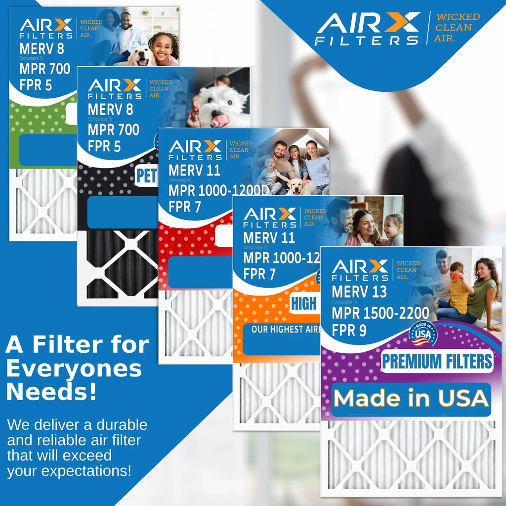 10x24x1 Air Filter MERV 8 Comparable to MPR 700 & FPR 5 Electrostatic Pleated Air Conditioner Filter 6 Pack HVAC AC Premium USA Made 10x24x1 Furnace Filters by AIRX FILTERS WICKED CLEAN AIR.