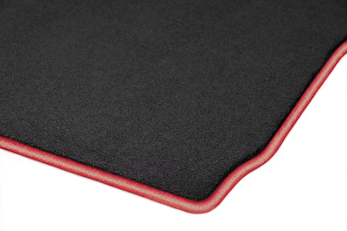 GGBAILEY BMW X3 Black with Red Edging Carpet Car Mats / Floor Mats, Custom Fit for 2011, 2012, 2013, 2014, 2015, 2016, 2017 - Driver, Passenger & Rear Mats