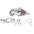 Krator Motorcycle Chrome Spike Air Cleaner Intake Filter Compatible with Harley-Davidson Softail Custom Applications