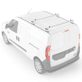 AA-Racks Model AX312-PR RAM ProMaster City 2015-On Aluminum 2 Bar (50") Van Roof Rack System w/ Ladder Stopper White