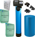 AFWFilters 2 cubic Foot 64k Whole Home Fluid Softener with Tough 10% Crosslink Resin, 3/4" Plastic MNPT Connection, and Blue Tanks