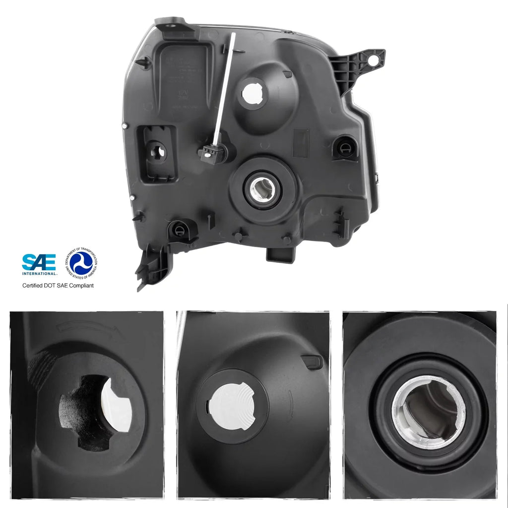 AKKON - For 07-14 GMC Yukon/Yukon XL Denali Hybrid Amber OE Style Headlights Head Lamps Black Housing Assembly