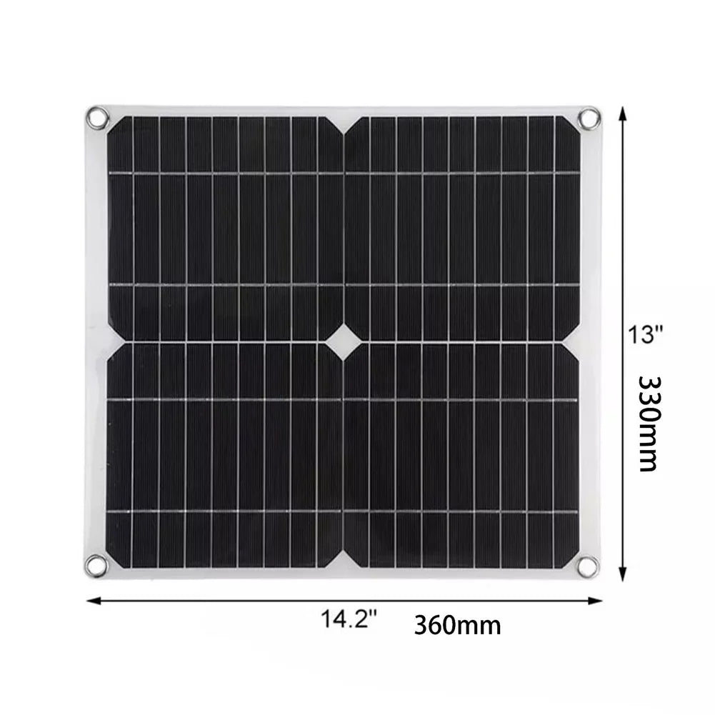 Nebublu 18V 25W Monocrystalline Solar Panel Kit with 12/24V 100A PWM Solar Controller, Dual USB Cellphone Recharger, Fluid Charging Plate for RV Marine