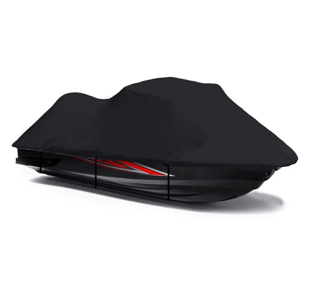 BLACK Jet Ski Cover Compatible for KAWASAKI Jet Ski Ultra 130 / 150 1998-2005 PWC Cover Jet Ski Liquid Cover 2 Seater