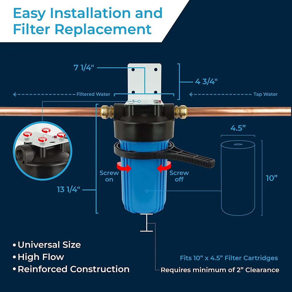 Liquid Filter Housing 10X4.5/10 Inch / X 4.5" / 10 BB / 150469, 1" NPT
