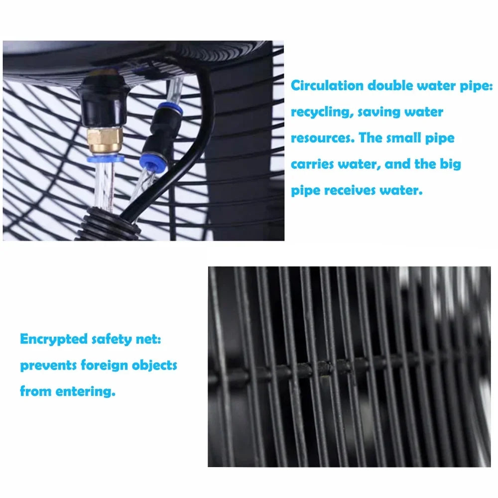 INTSUPERMAI Electric Industrial Mist Fan Humidifier Cooling Spray Fan with 42L Liquid Tank