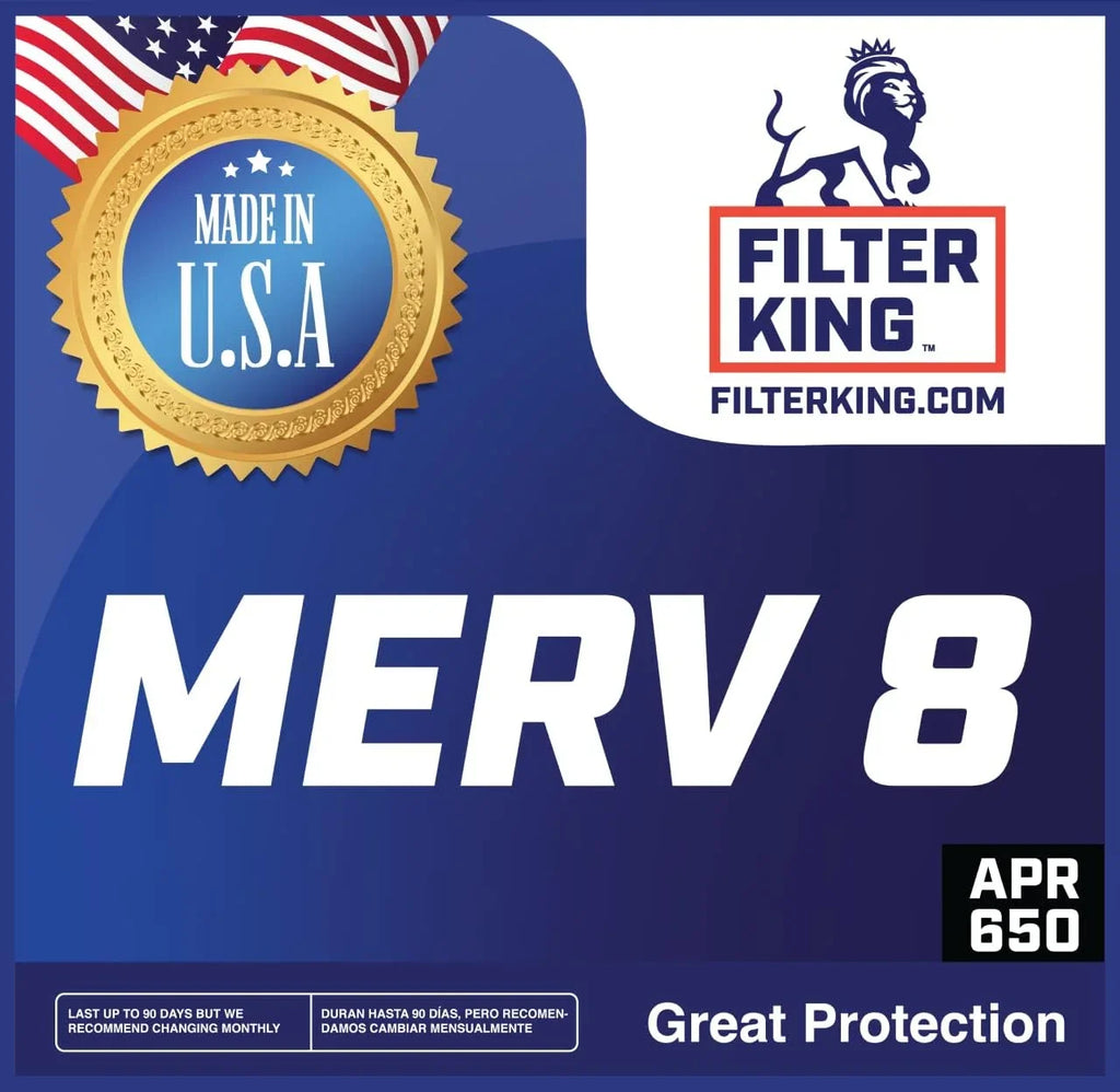 Filter King 33.5x33x1 Air Filter | 4-PACK | MERV 8 HVAC Pleated A/C Furnace Filters | MADE IN USA | Actual Size: 33.5 x 33 x .75"