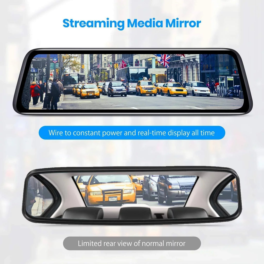 Auto-Vox Rear View Mirror Monitor 9.35'' Touch Monitor 1080P Backup Camera Driving Recorder for Truck