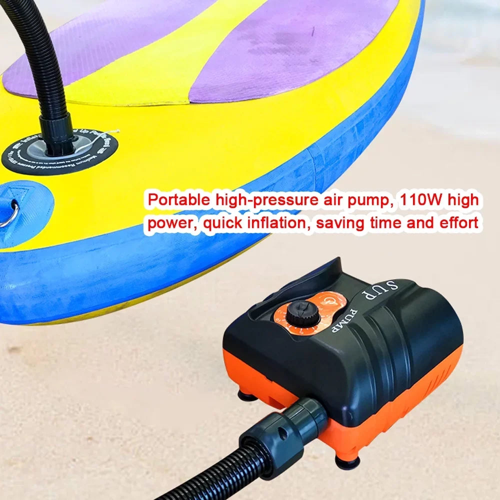 moobody Portable Electric Inflator 16PSI High Pressure Air Pump 110W for Paddle Board Inflatable Pool Boat