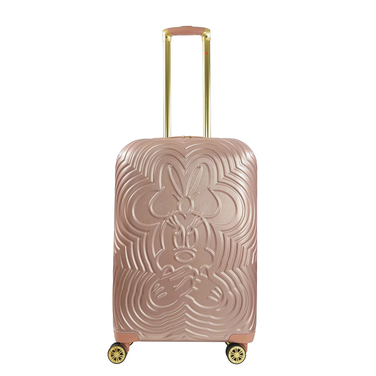 Disney Minnie Mouse 25 Inch Rolling Luggage, Molded Hardshell Suitcase with Wheels, Rose Gold