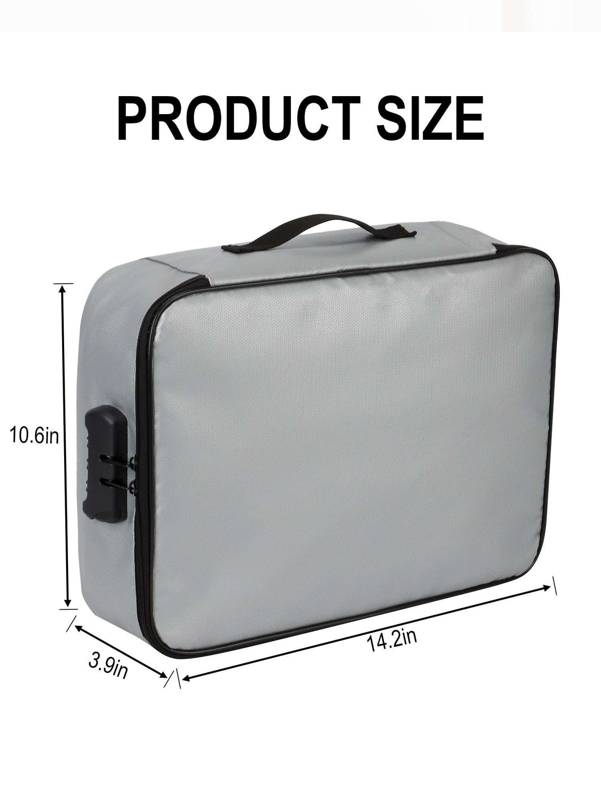 Luxtrada Fireproof Document Bag with Lock, Important Document Organizer Portable Travel Home Document Safe Holder Box for Portable computer Files, Certificates (Gray)