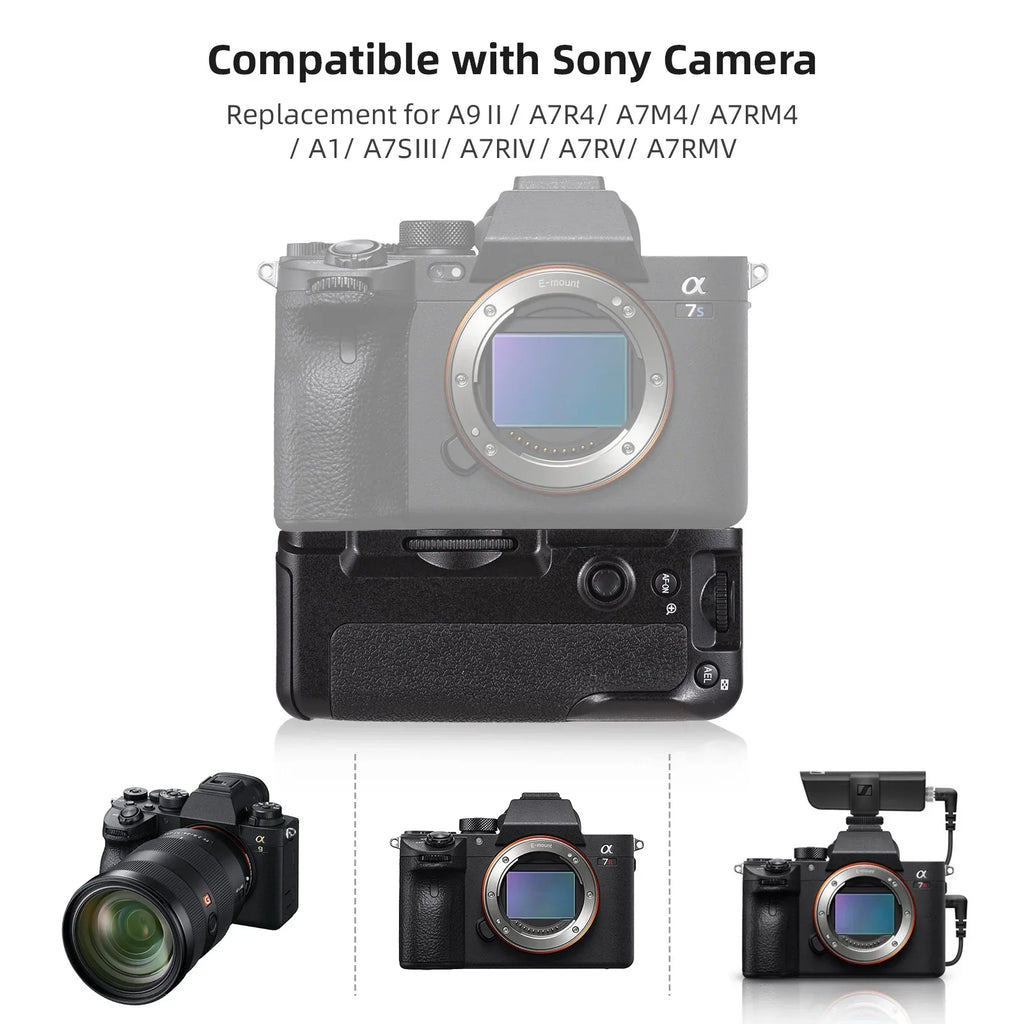 Carevas Grip Holder,Dual Battery Compatible A7rm4/ / A7siii/ A7r4/ A7m4/ A7rm4/ With A9ii/ A7r4/ A7riv/ A7rv/ A7rmv Battery Compatible With A7m4/ A7rm4/ / Compatible With A9ii/ A7siii/ A7riv/ A7rv/