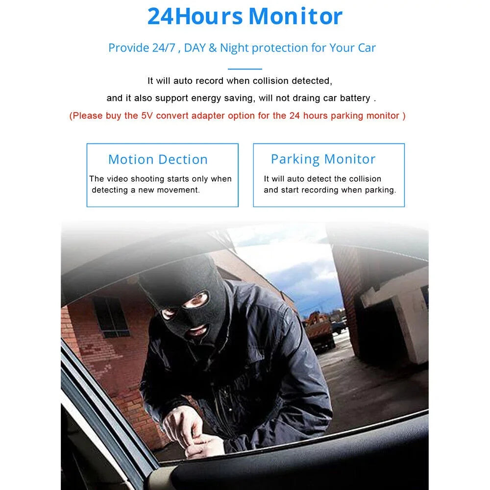 Paddsun 4K 12" Dash Cam Mirror GPS WiFi Voice Control Car Rear View Backup Dual Camera